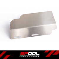 SPOOL B58 S58 stainless steel heat shield for top mount turbo setups - three-quarter view