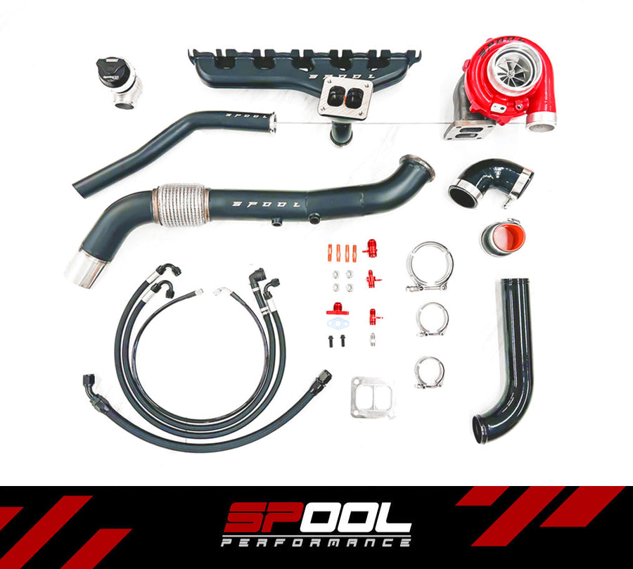Spool Performance Billet Manifold A91 Supra 6 Port Top Mount Turbocharger Kit