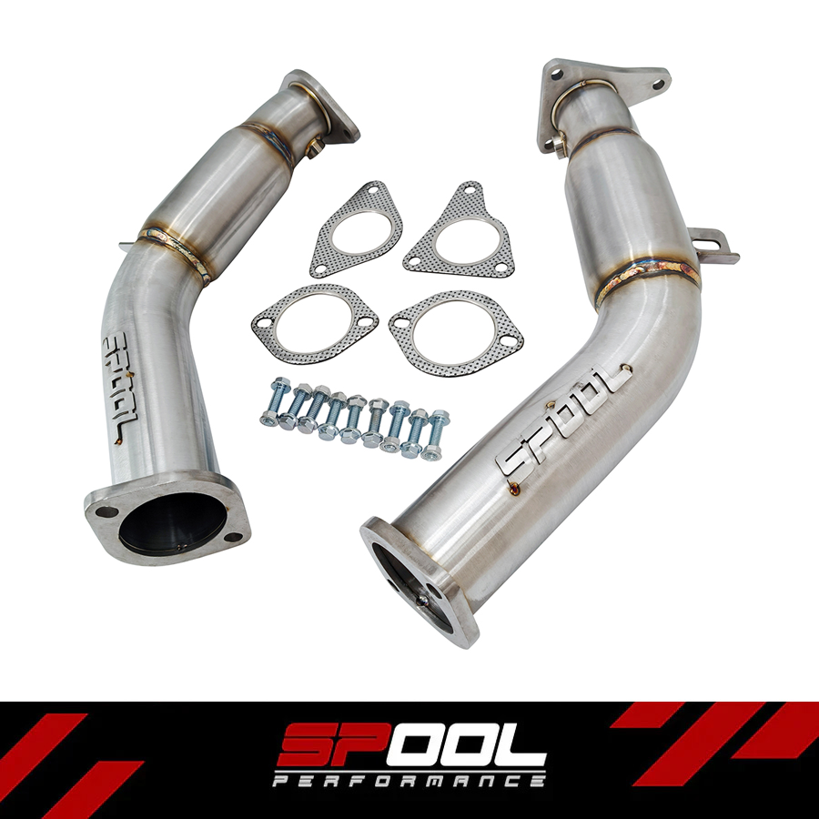 Spool 3 Inch Resonated VR30DTT Lower Downpipes Upgrade [Race Downpipes] | Infiniti Q50 Q60 RZ34 [VR30]
