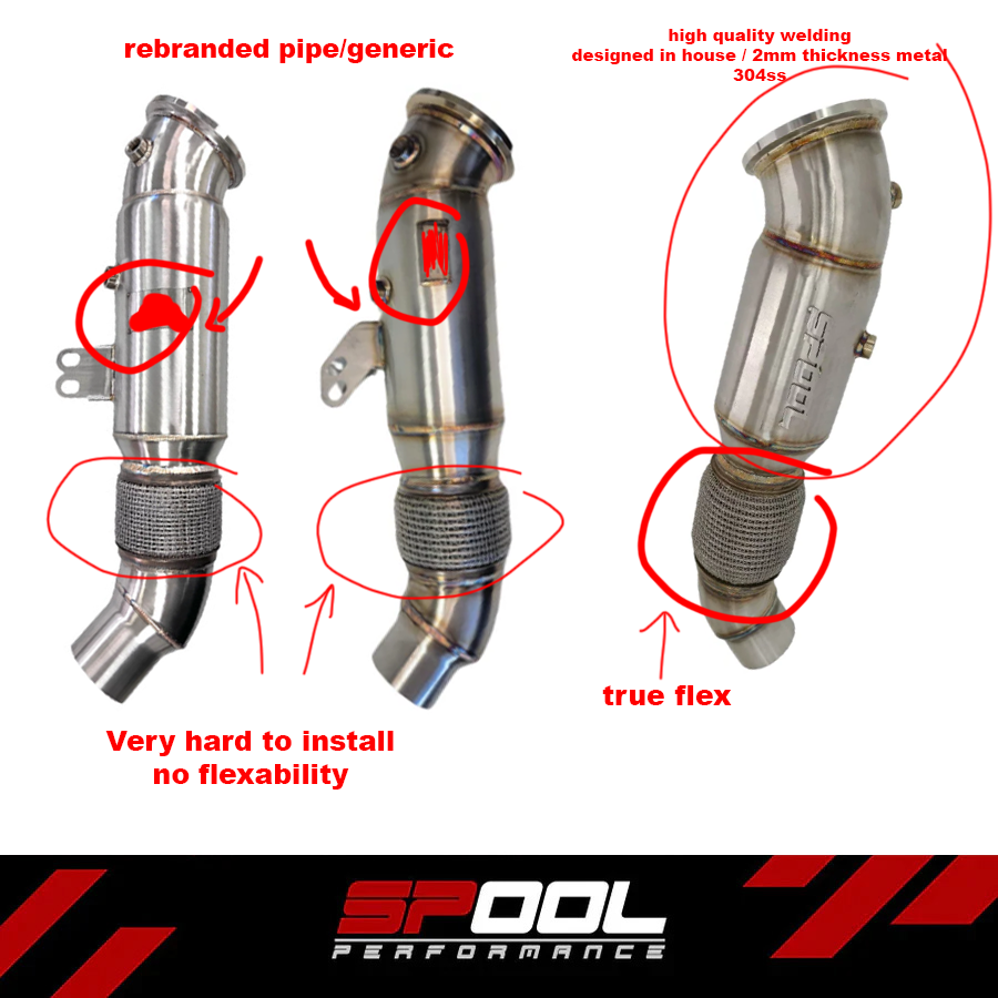 B58 5 Inch Stainless Steel Downpipe Upgrade [Race Downpipes] – Spool ...