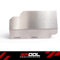 SPOOL B58 S58 stainless steel heat shield for top mount turbo setups - three-quarter view