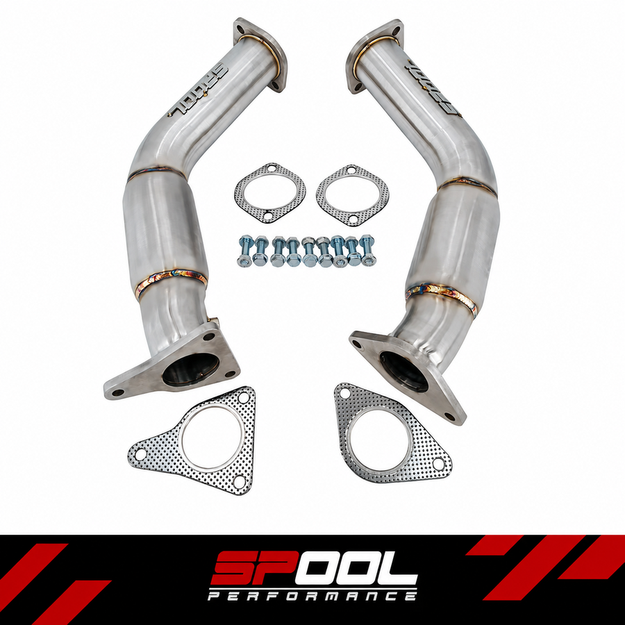 Spool 3 Inch Resonated VR30DDTT Lower Downpipes Upgrade [Race Downpipes] | Infiniti Q50 Q60 RZ34 [VR30]